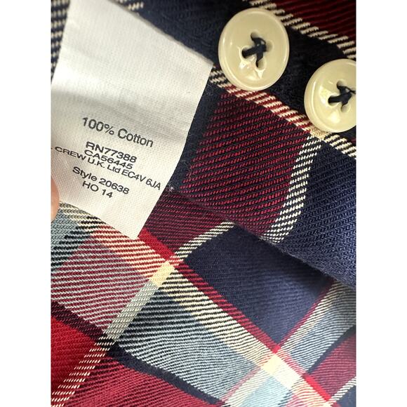 J. Crew Heavyweight Flannel Red/Blue Plaid Men's Size Medium - Picture 8 of 12